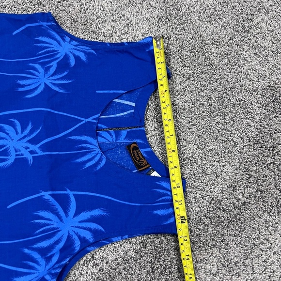 NWOT Tiki Palm Beaded Sequin Blue Beach Tropical Sleeveless Dress Size Medium - Picture 8 of 11